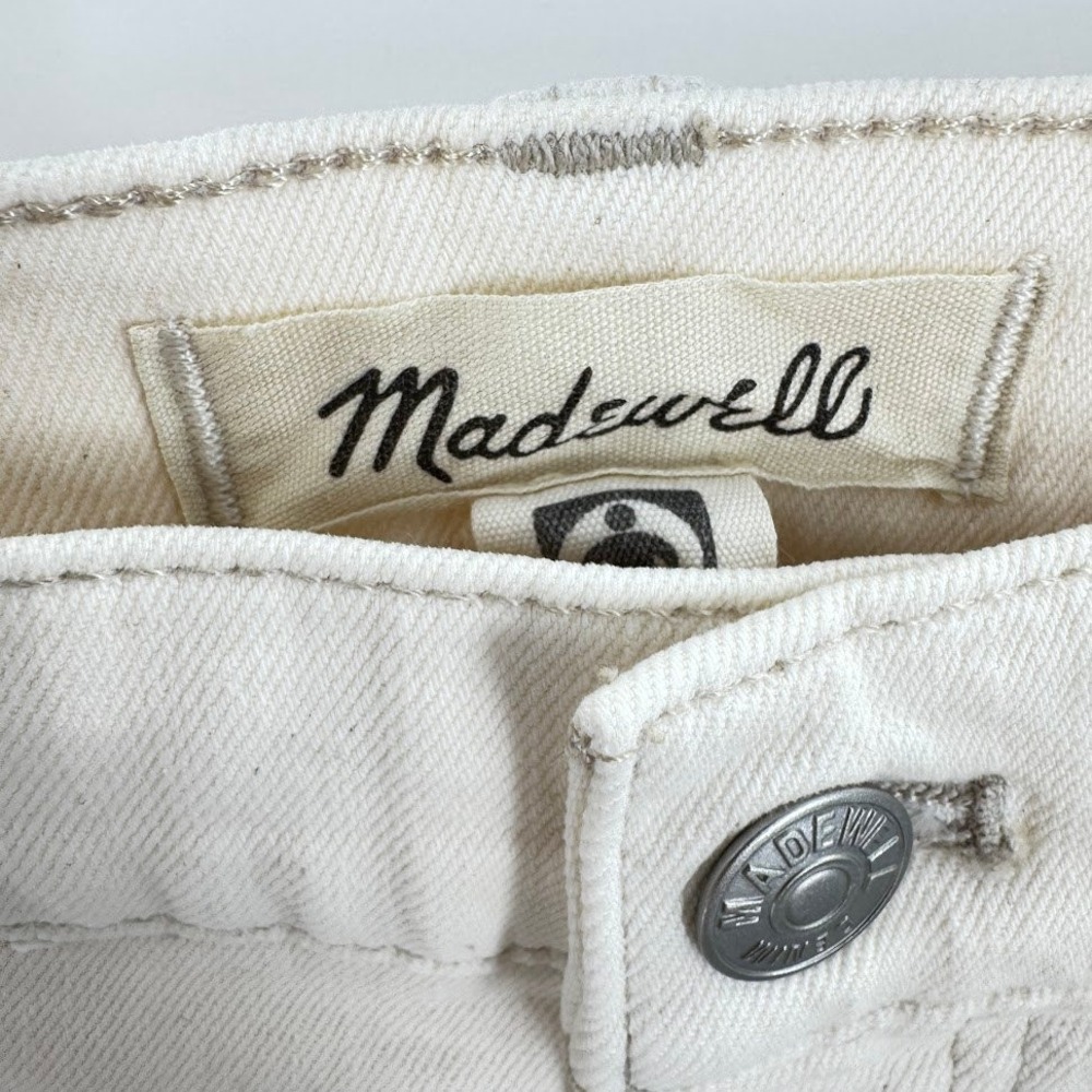 Madewell '90s Straight Leg‎ Jeans Womens Size 33T Off White Denim Pants - Picture 4 of 10